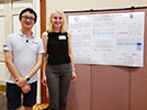 Yves and Hannah at the department's undergraduate research poster session, August 2018